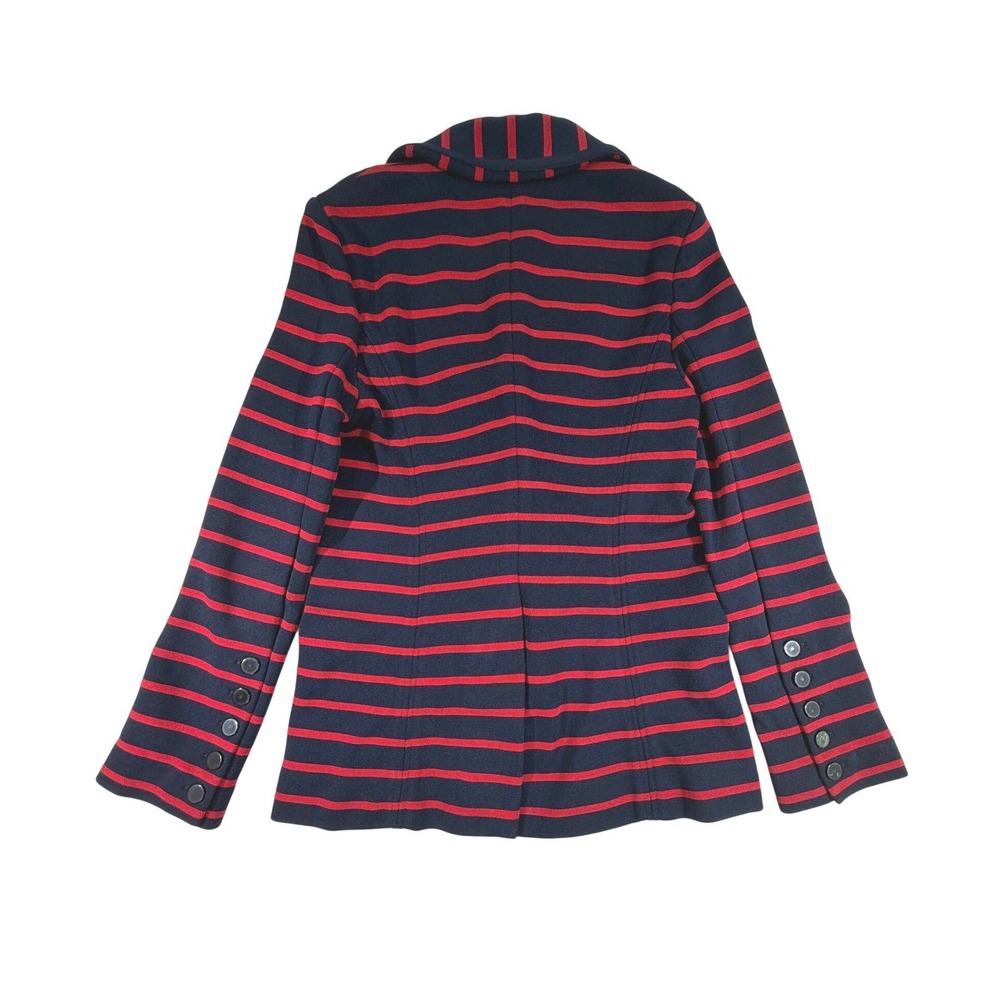 Veronica Beard Fontana Dickey Blazer Women's Medium Navy Red Striped Knit USA - Picture 6 of 16